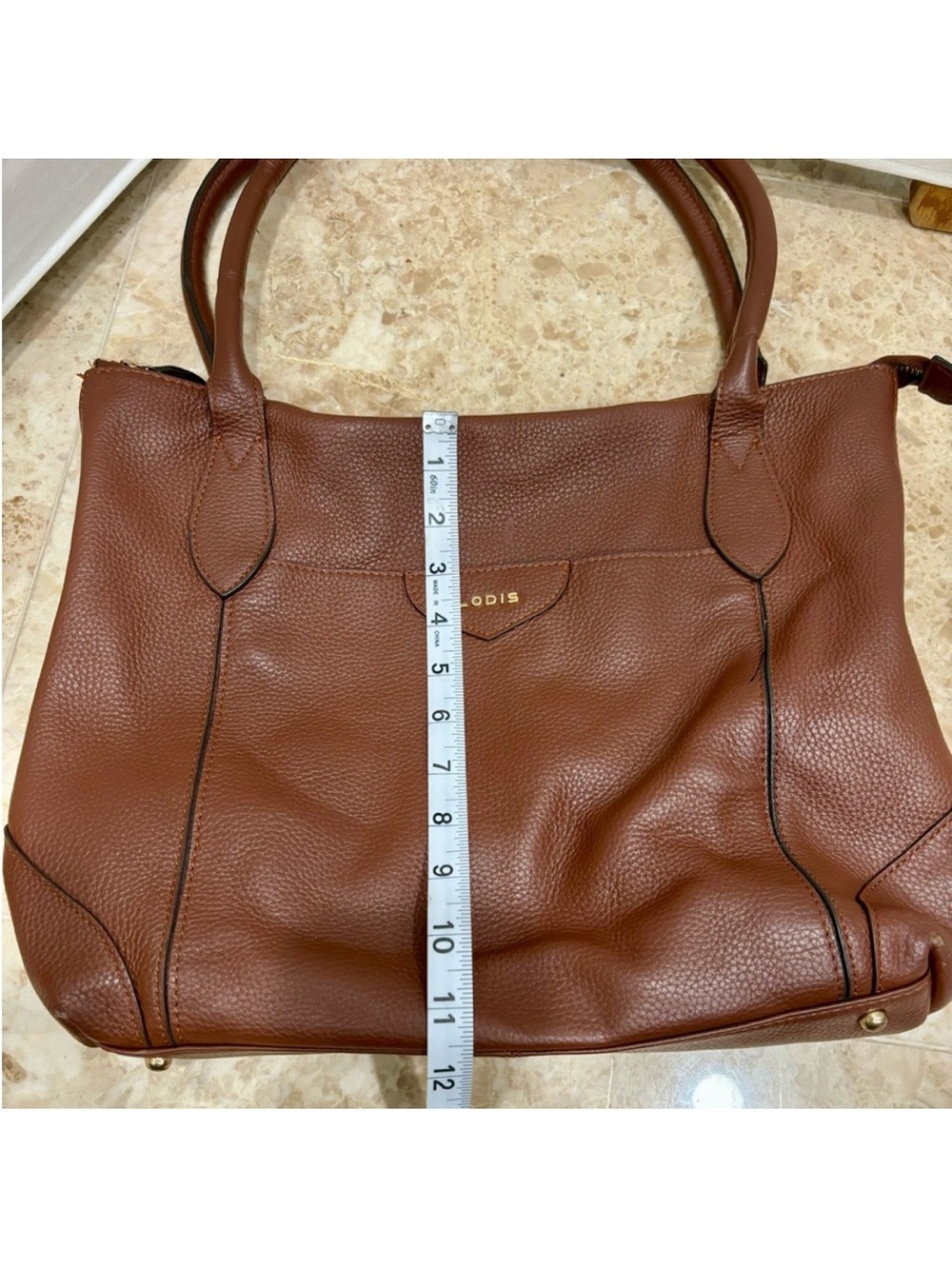 Lodis Sierra Leather Tote Bag with Floral Lining - Browne - Picture 4 of 7